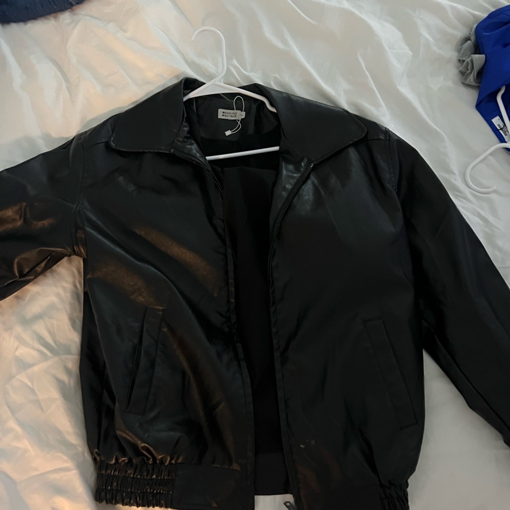 Black leather jacket